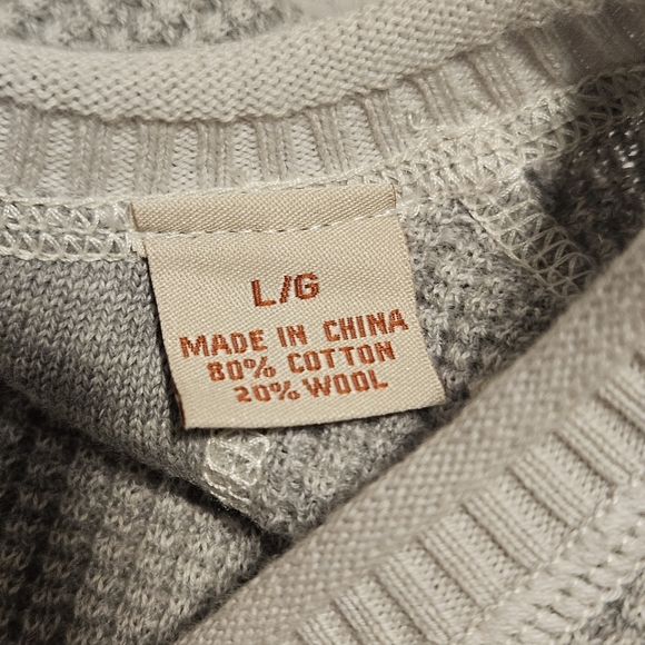 Tommy Bahama V Neck Sweater Size Large Gray/Beige‎ Cotton & Wool - Picture 4 of 8